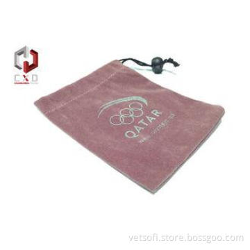 Pink Velvet Drawstring Bag , Olympic Pouch For Mascot 140 *
